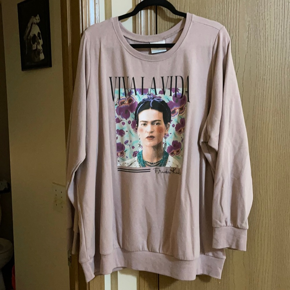 Frida Khalo long sleeve blush sweatshirt